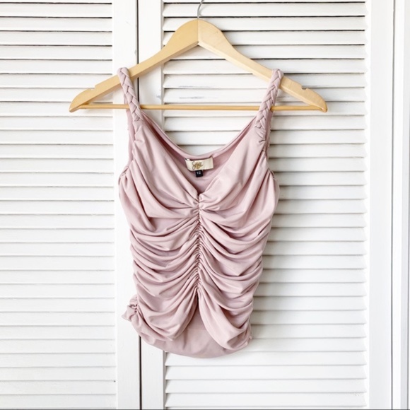 Sagie Paris Blush Ruched Camisole Cropped Blouse - Picture 4 of 8